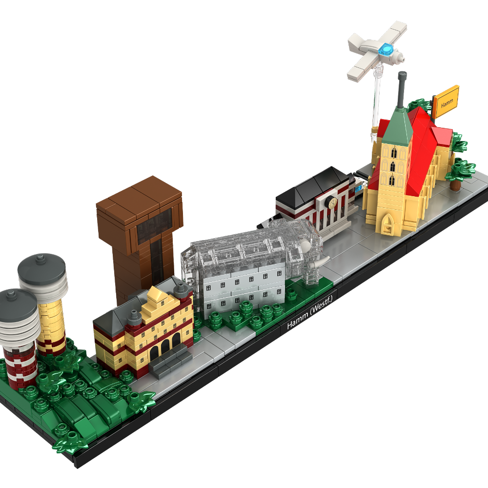 „Individuell geplante Klemmbaustein-Stadt im Microscale-Maßstab von Brick-Scape“